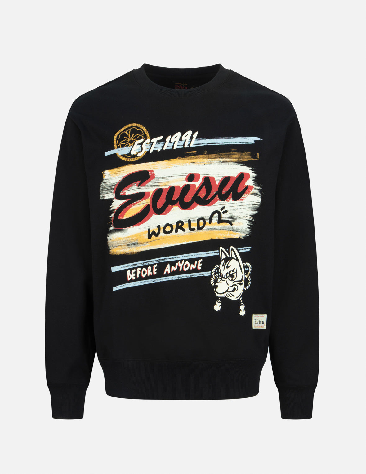 Inari Mask and Slogan Handwriting Print Relax Fit Sweatshirt
