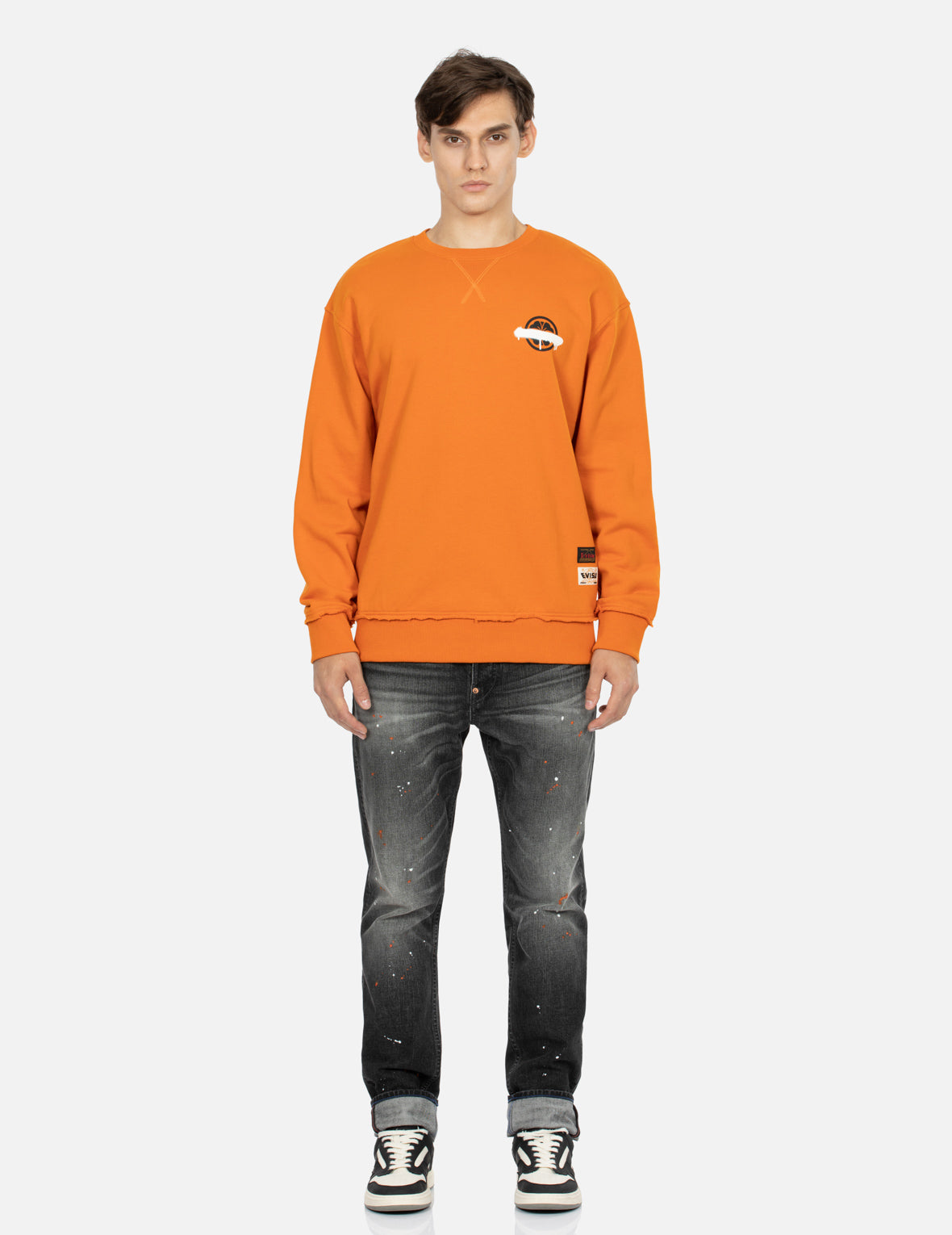 Graffiti Daicock and Kamon Print Relax Fit Sweatshirt