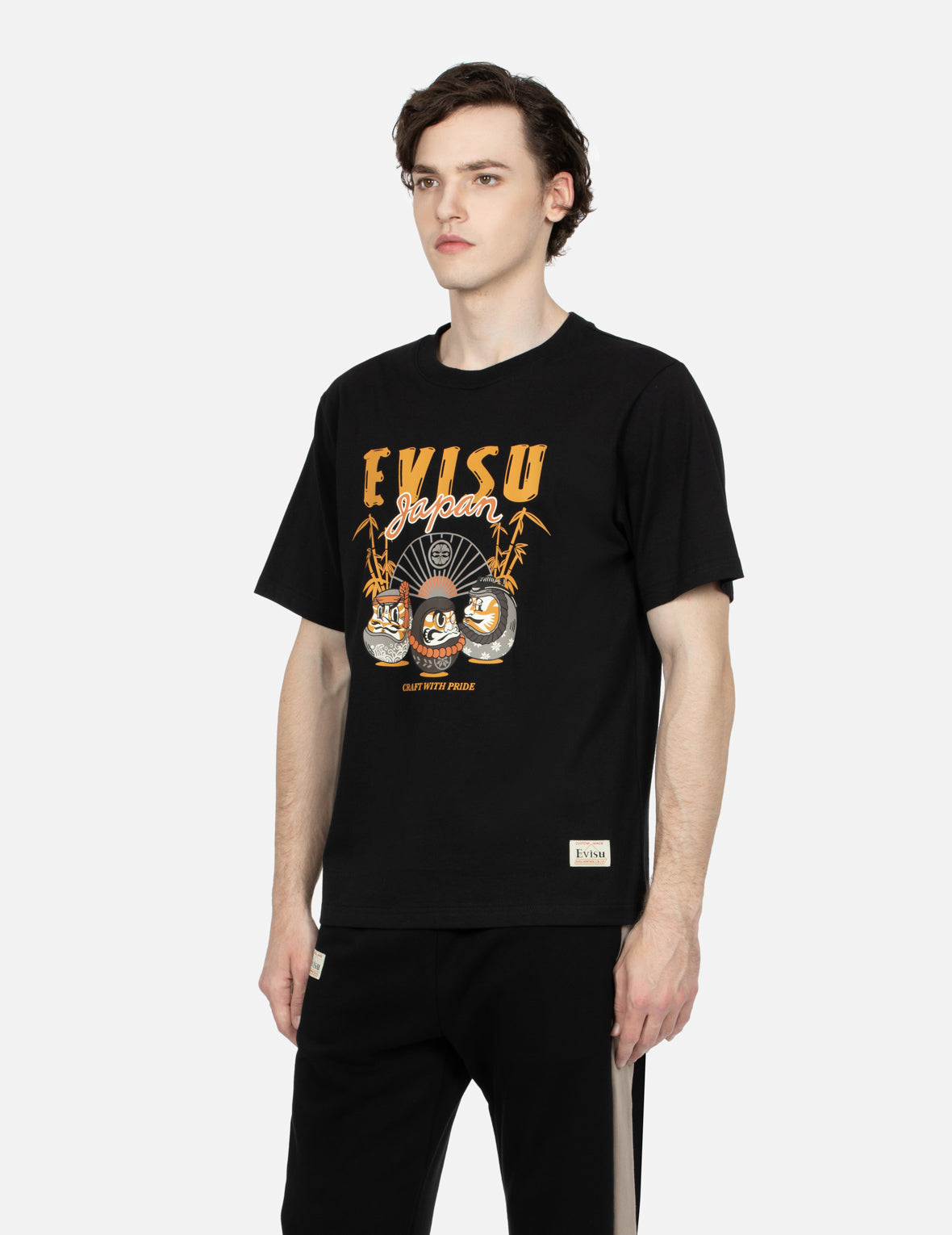 Kumadori Daruma Print Regular Fit T-shirt