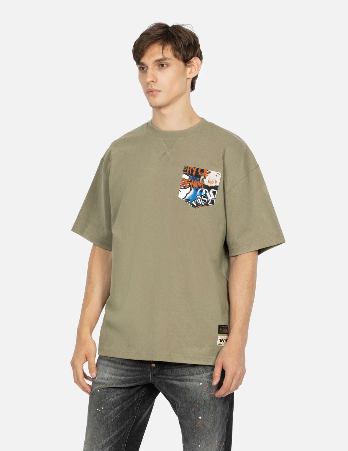 Kamon and Seagull Print Loose Fit T-shirt