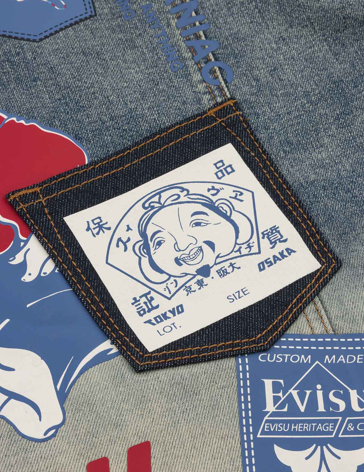 服/ファッション 8.HongKong evisu EVISU EJ BOLD SEAGULL S/S TEE水洗短袖4200 HT DISTRESSED CAMO