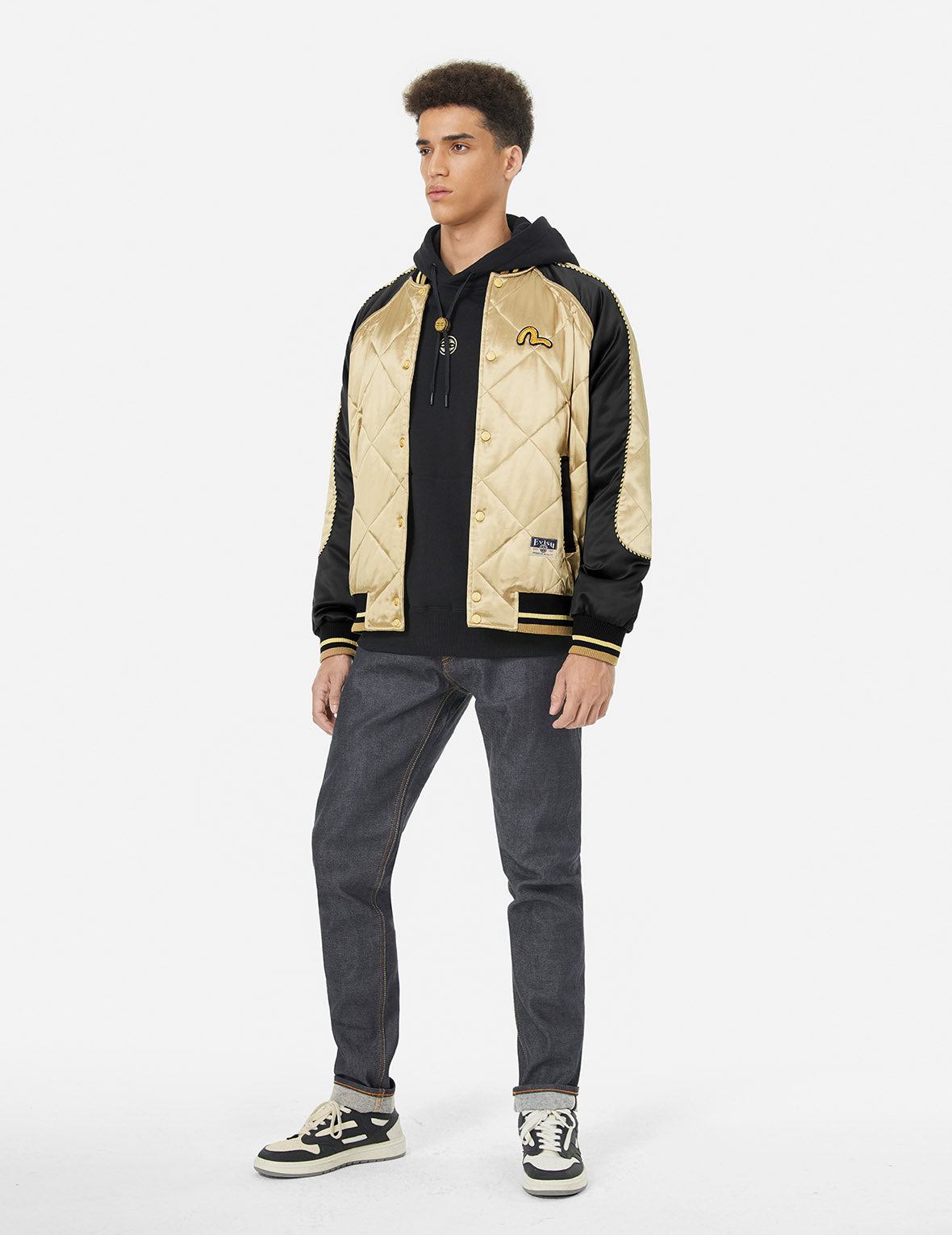 Kamon Beading Embroidery　Relax Fit Padded Souvenir Jacket