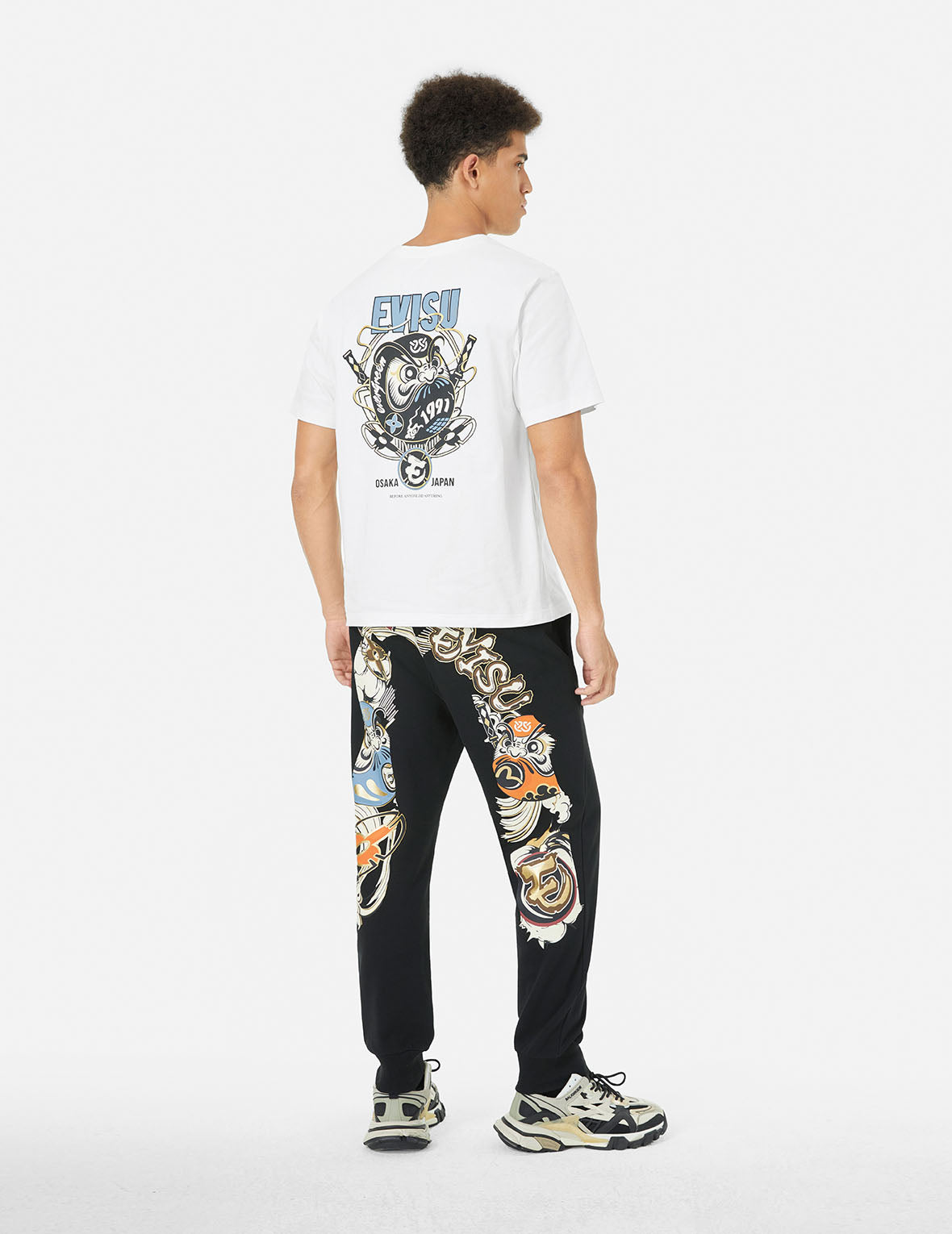 忍者達摩與商標印花常規版型T恤