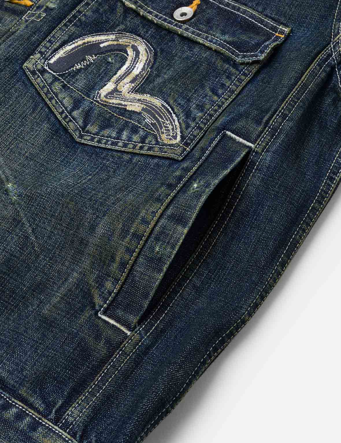 Washed Seagull Embroidery Relax Fit Denim Jacket