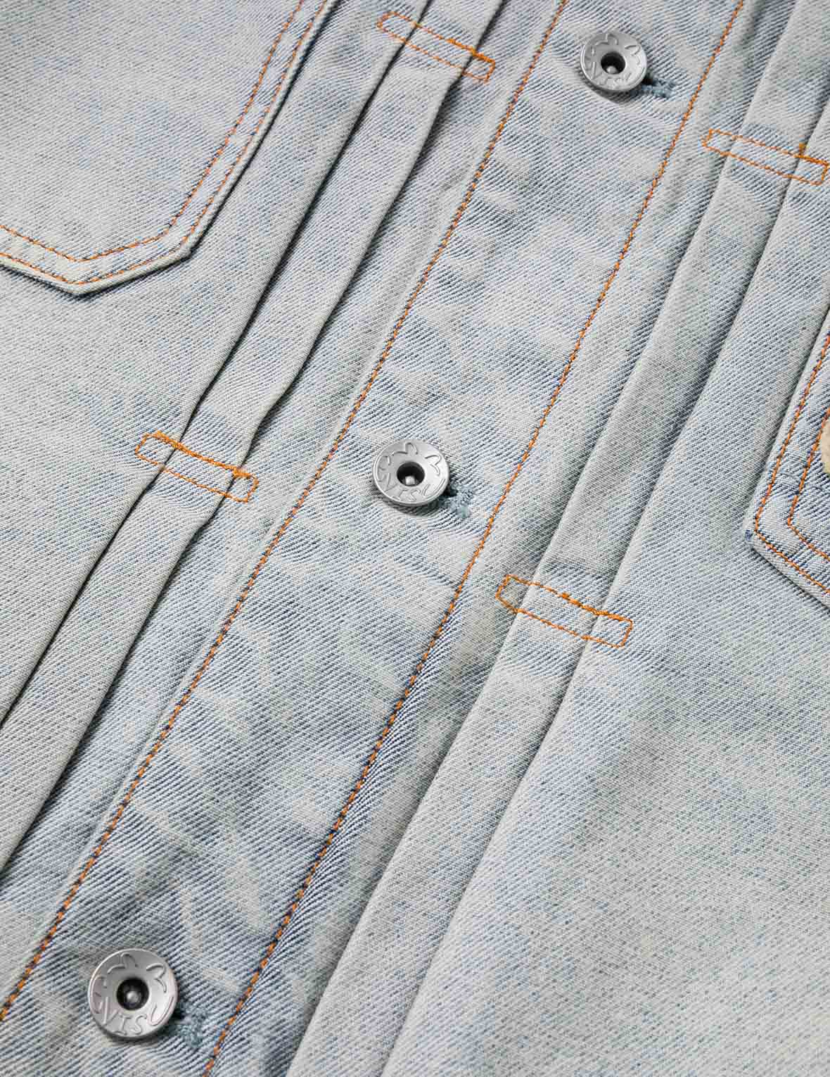 佛頭提花寬版休閒牛仔外套