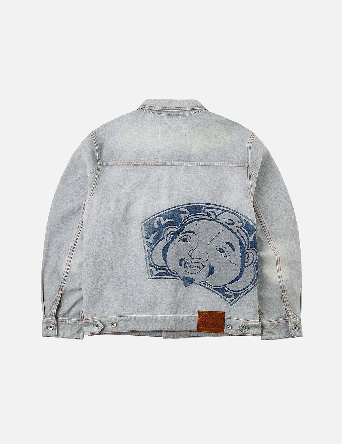 佛頭提花寬版休閒牛仔外套