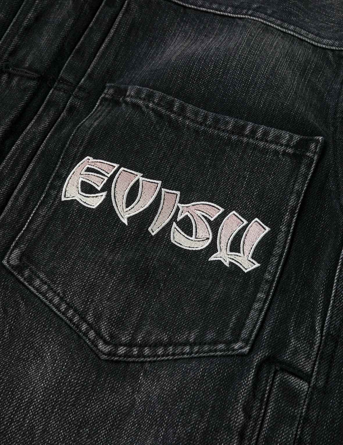 佛頭商標刺繡超寬版中國風水洗牛仔外套