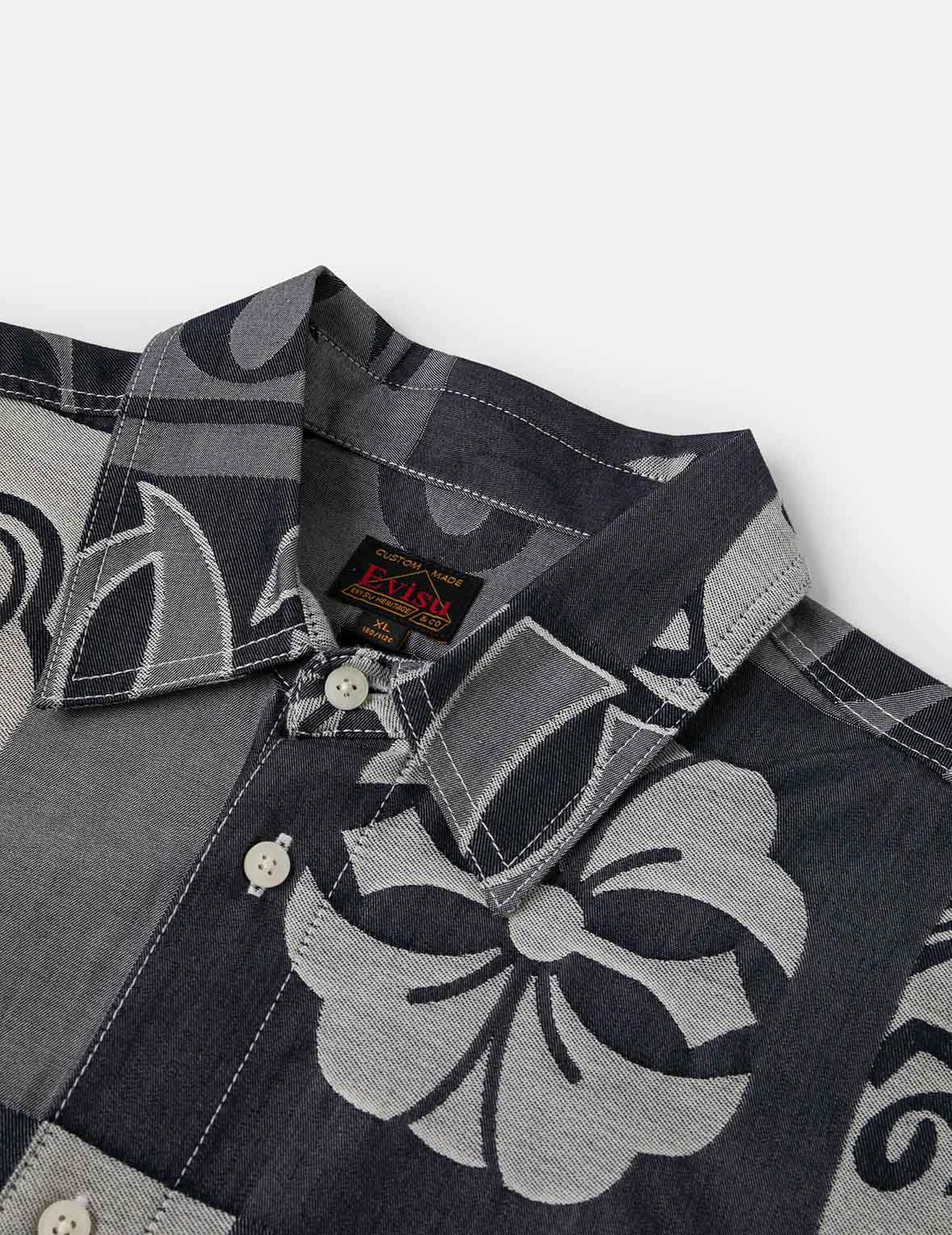 Allover Henohenomohe Godhead Jacquard Relax Fit Denim Shirt