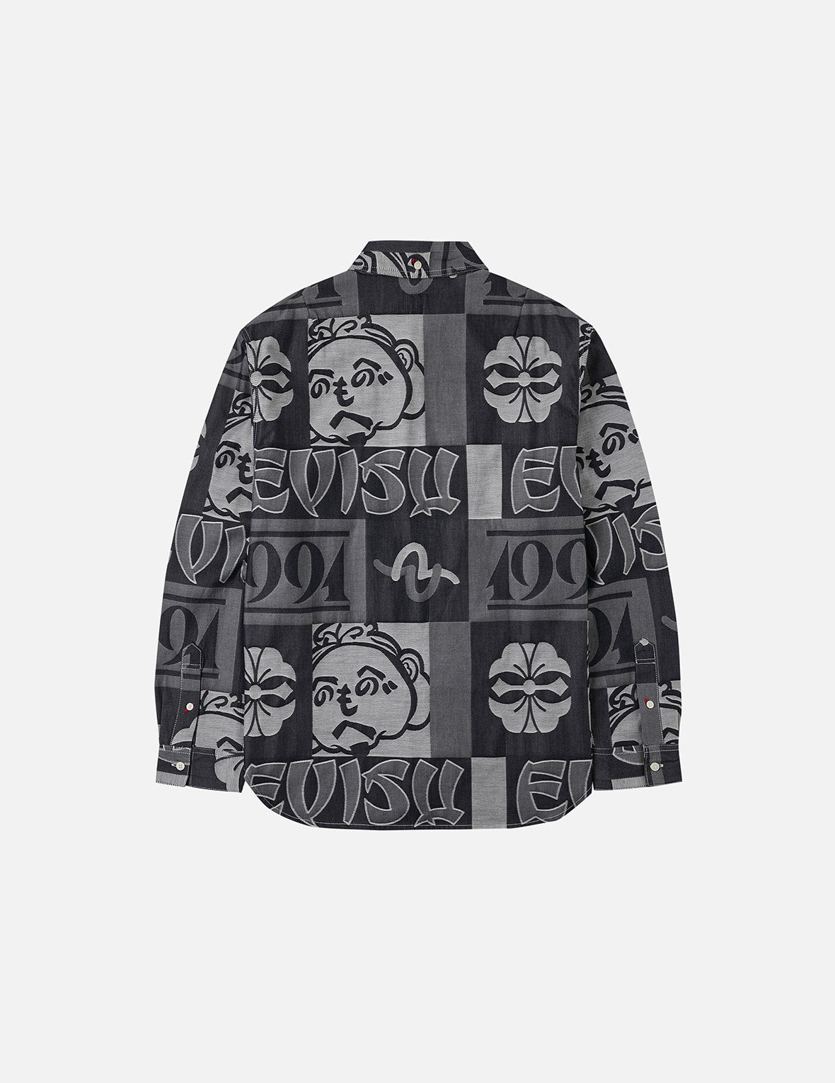 Allover Henohenomohe Godhead Jacquard Relax Fit Denim Shirt