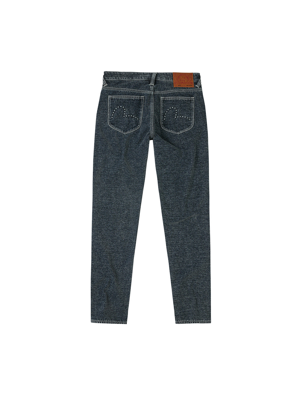 Washed Emboss Rivet Seagull Taper Fit Jeans #2017