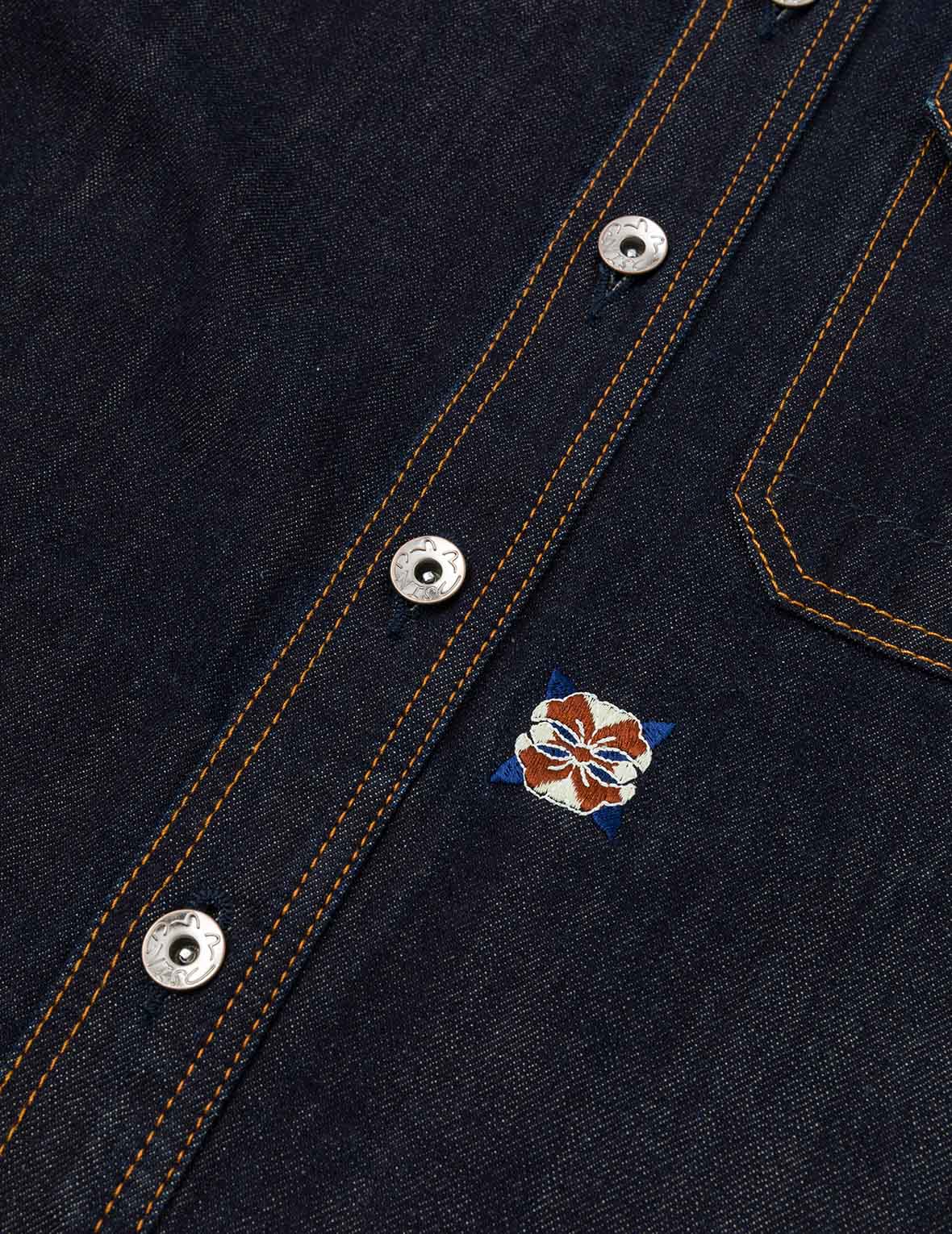Allover Embroidery Regular Fit Denim Shirt Jacket