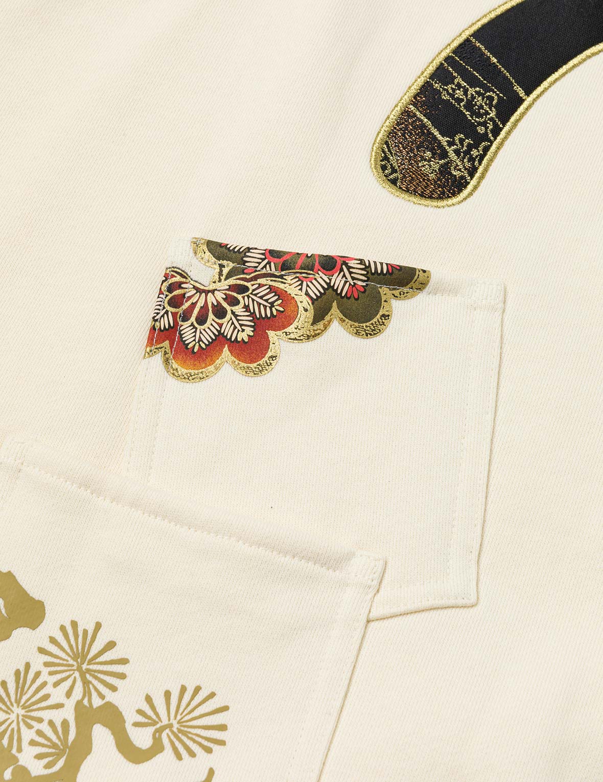 海鷗織錦貼布寬版休閒衛衣