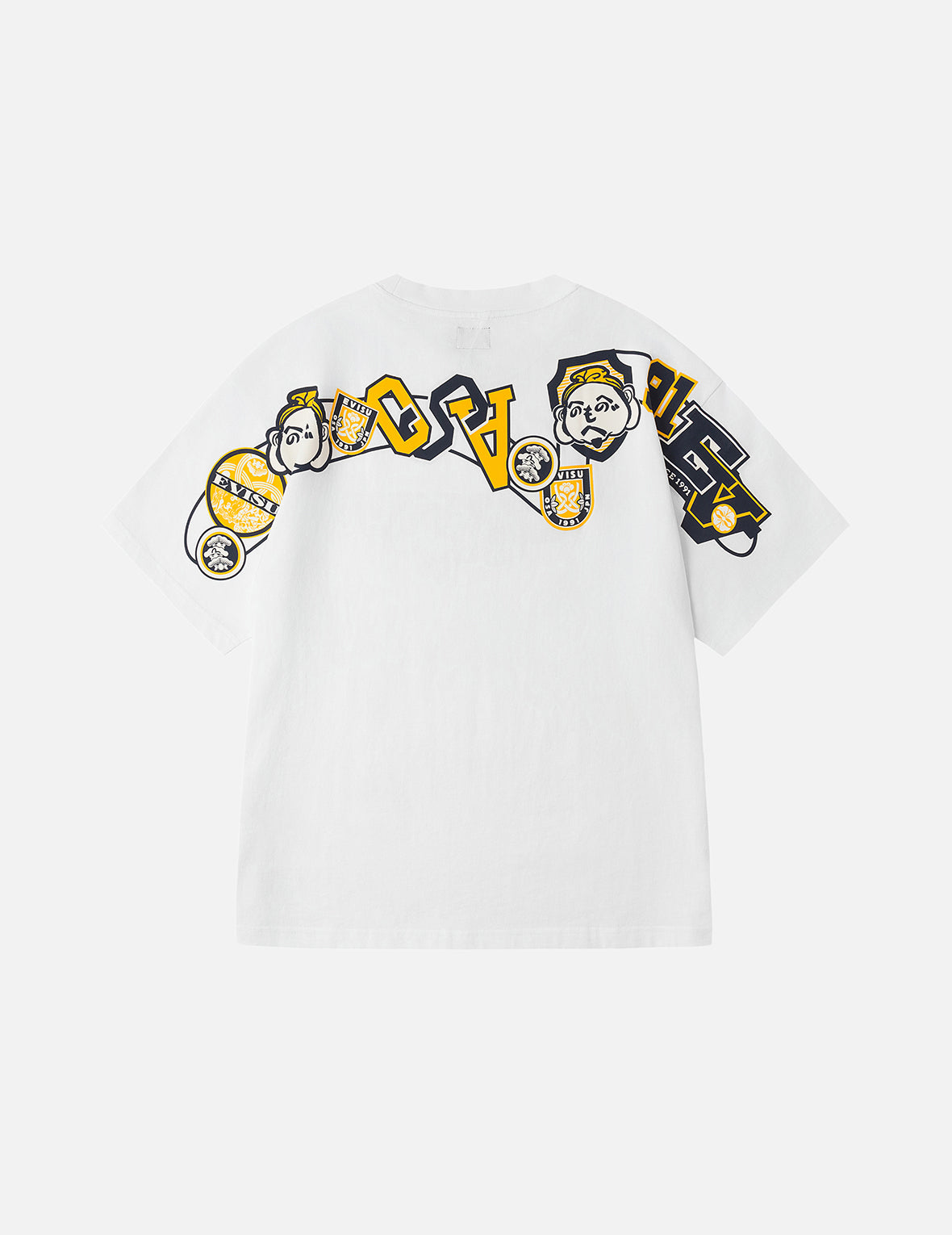 文字繪佛頭與智慧之輪標籤大M印花寬版休閒T恤