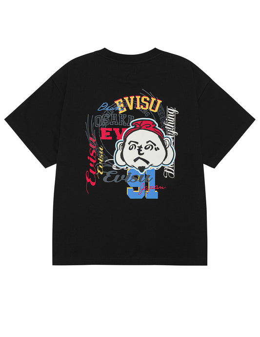 文字繪佛頭刺繡寬版休閒T恤