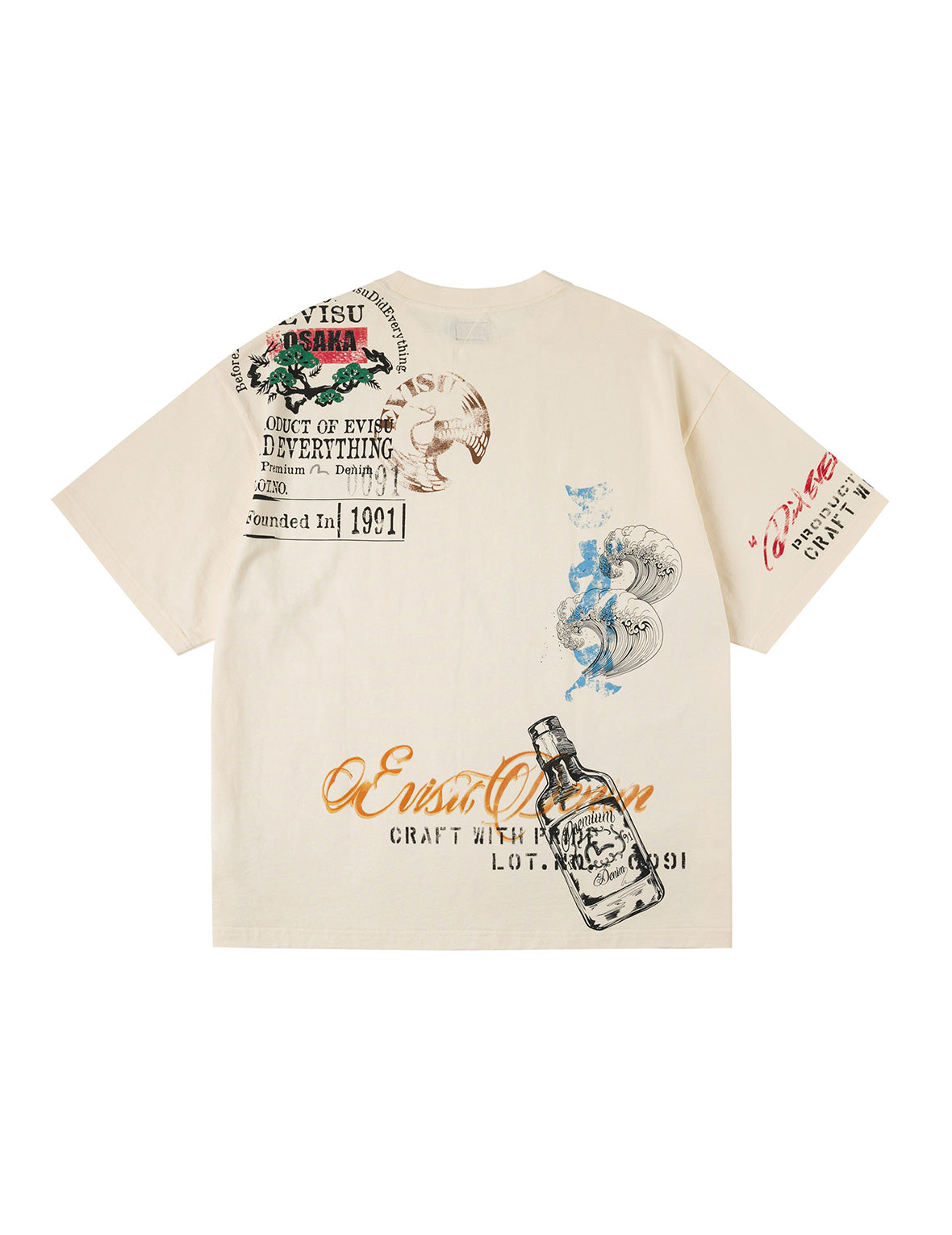 Allover Hand-Drawing Multi Logo Print Regular Fit T-Shirt