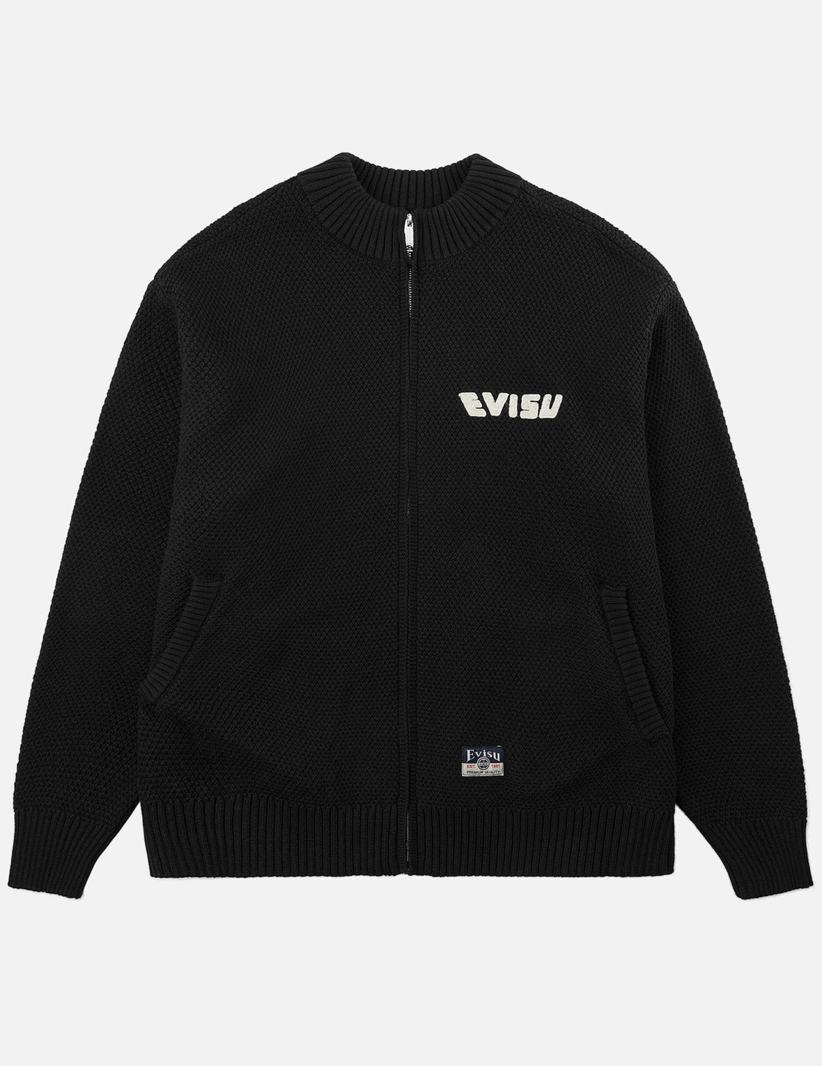 Seagull & Evisu Logo Knit Zip Cardigan