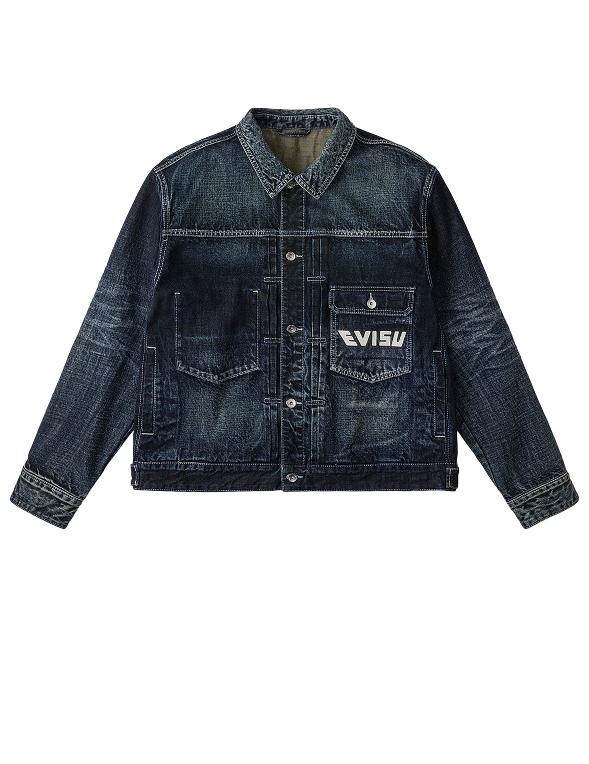 Hand Brush Printed Daicock Denim Jacket