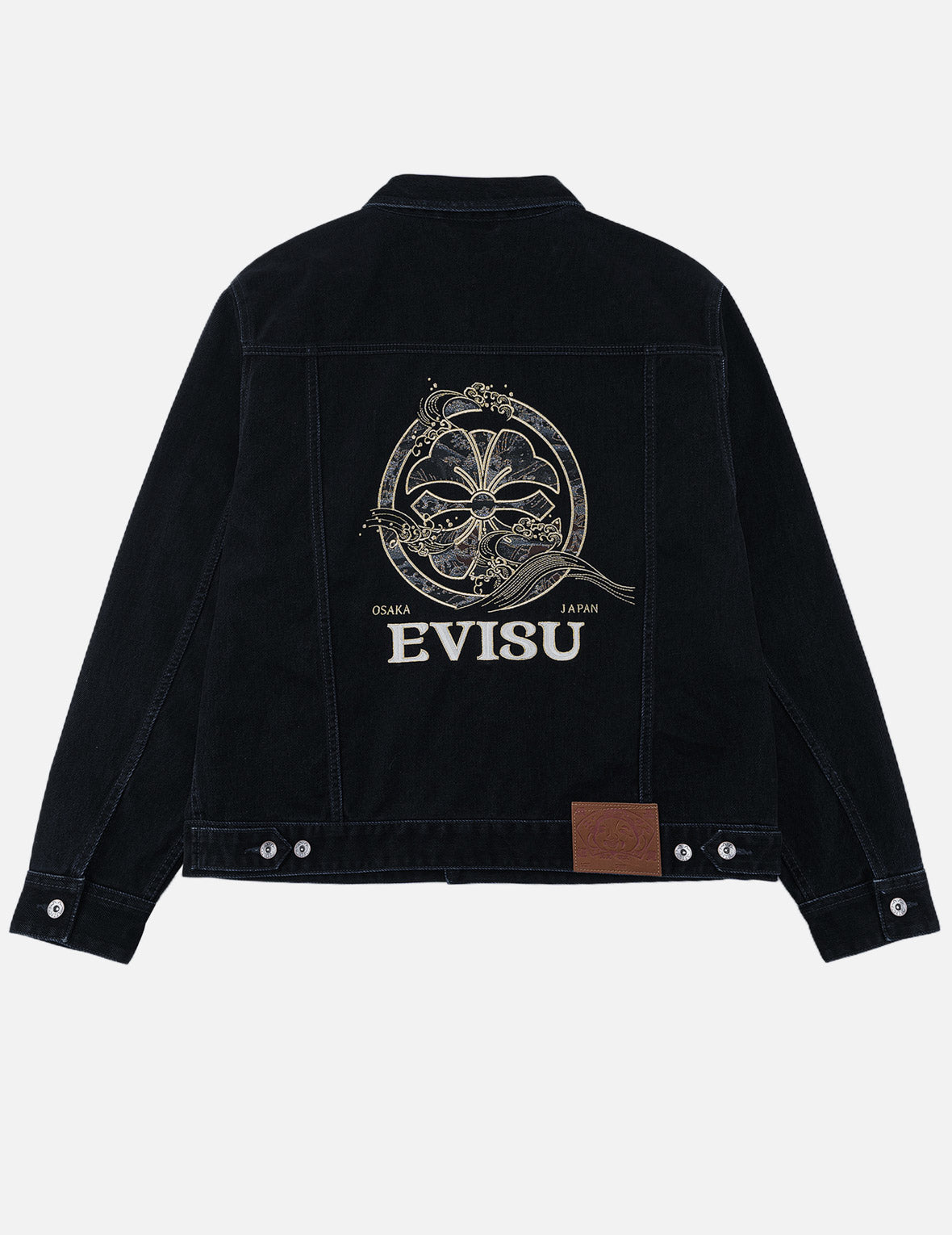家紋織錦刺繡天鵝絨質感牛仔夾克