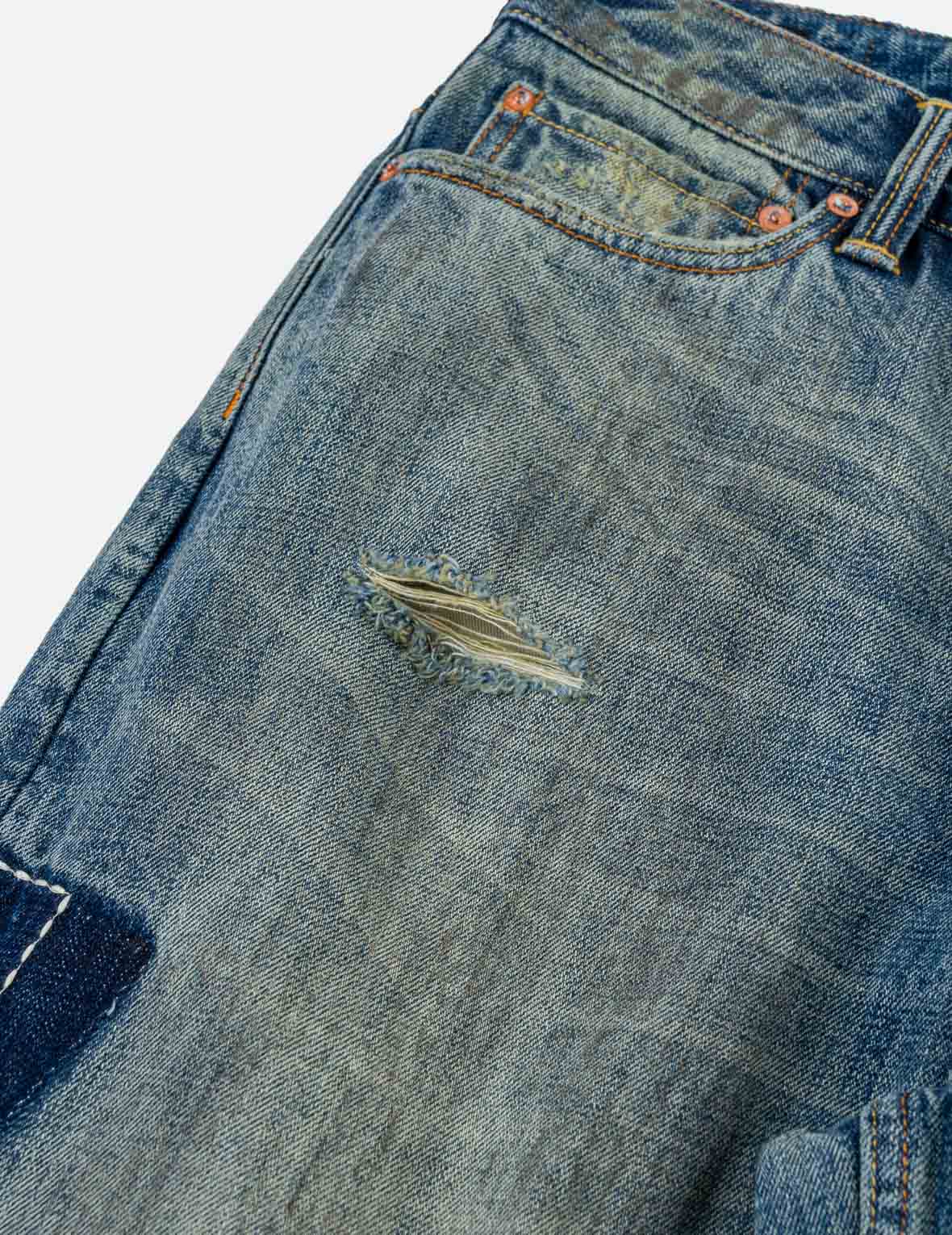 Boro Multi-Pocket Seagull & Kamon Embroidered Jeans #2030