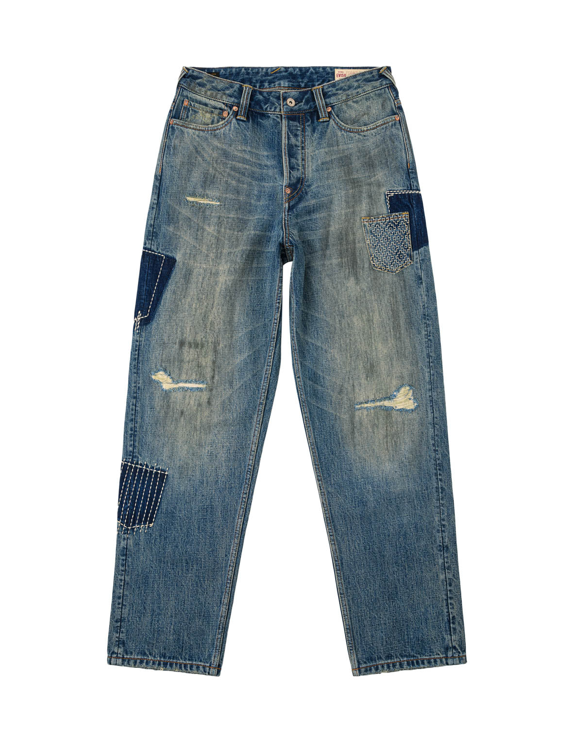 Boro Multi-Pocket Seagull & Kamon Embroidered Jeans #2030