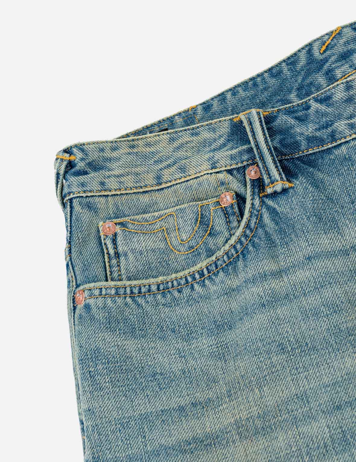 Fortune Theme Hand-Painted All-Over Print Jeans #2020