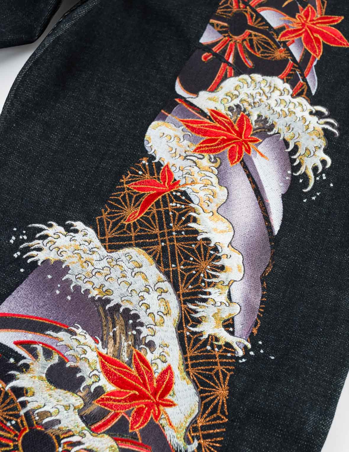 秋日主題刺繡大M錐形牛仔褲 #2017