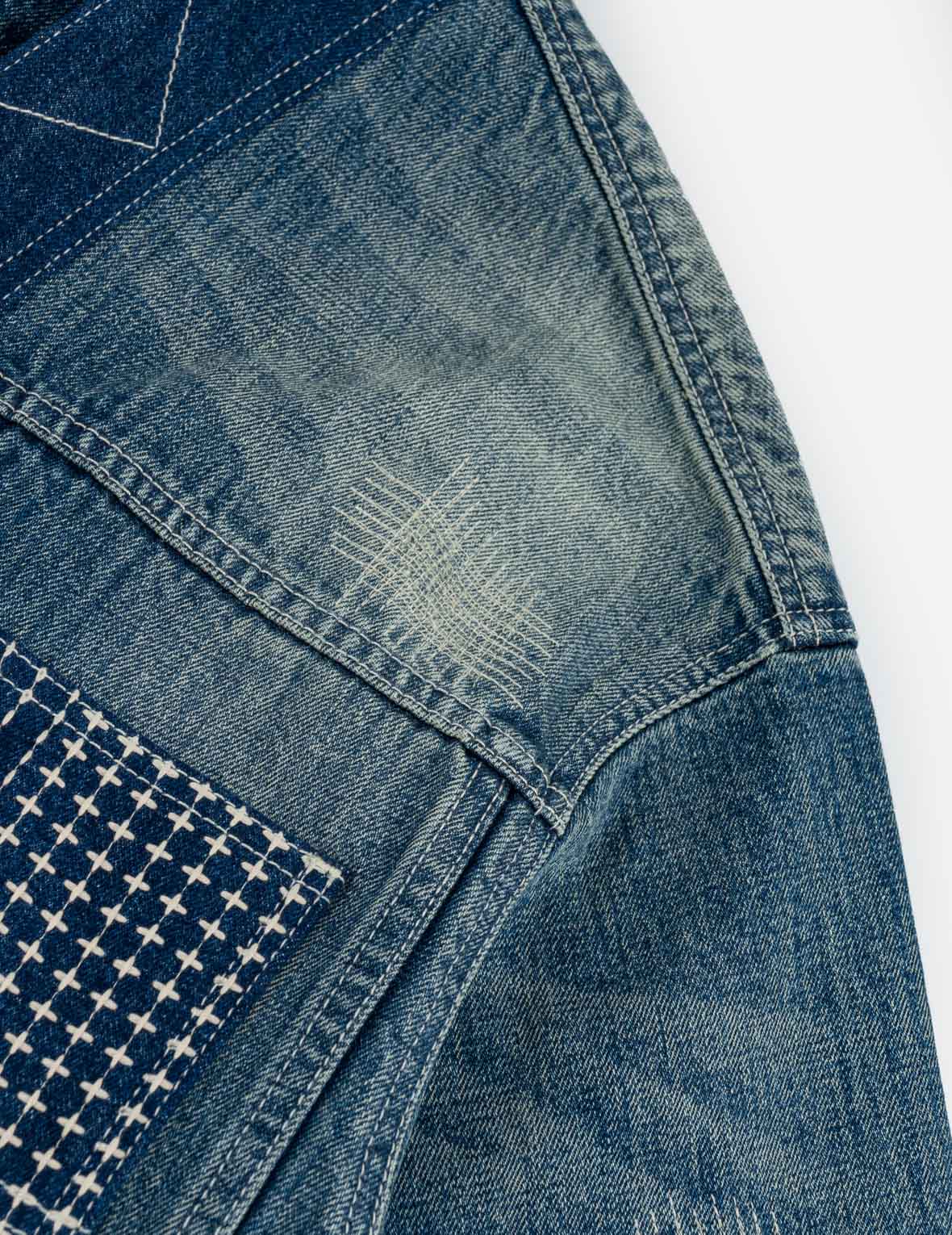 Boro Sashiko Denim Kimono Jacket