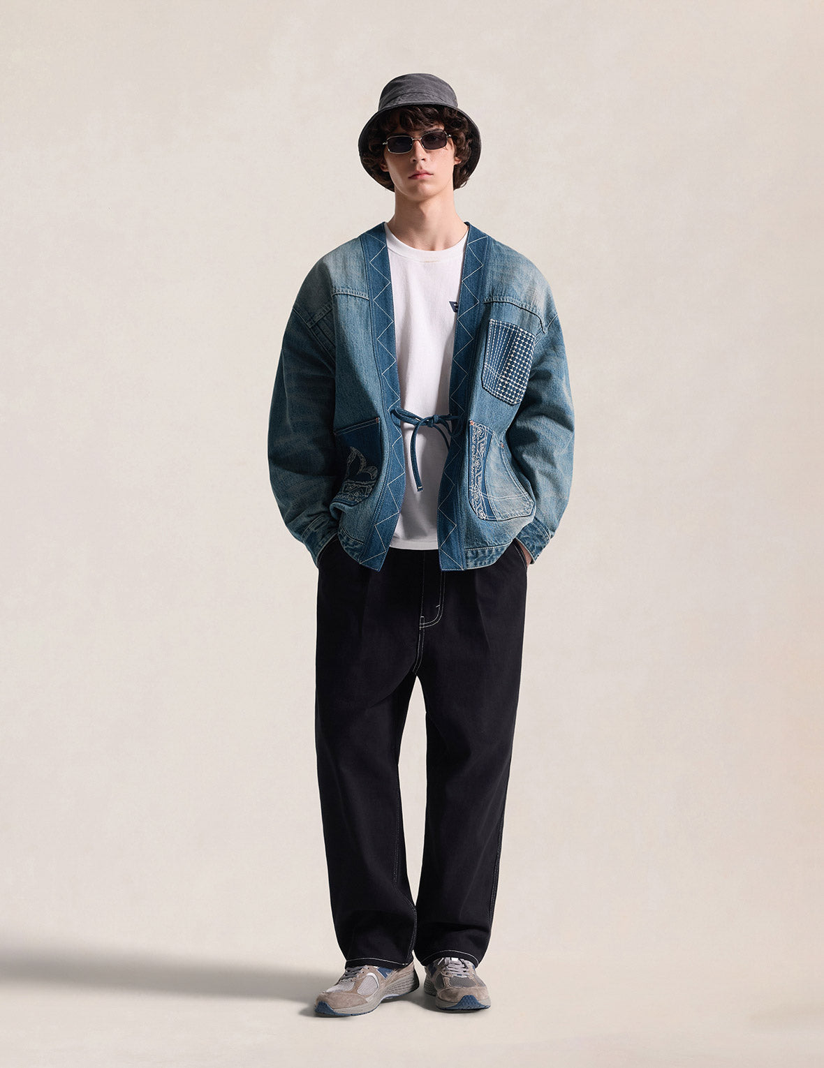 Boro Sashiko Denim Kimono Jacket