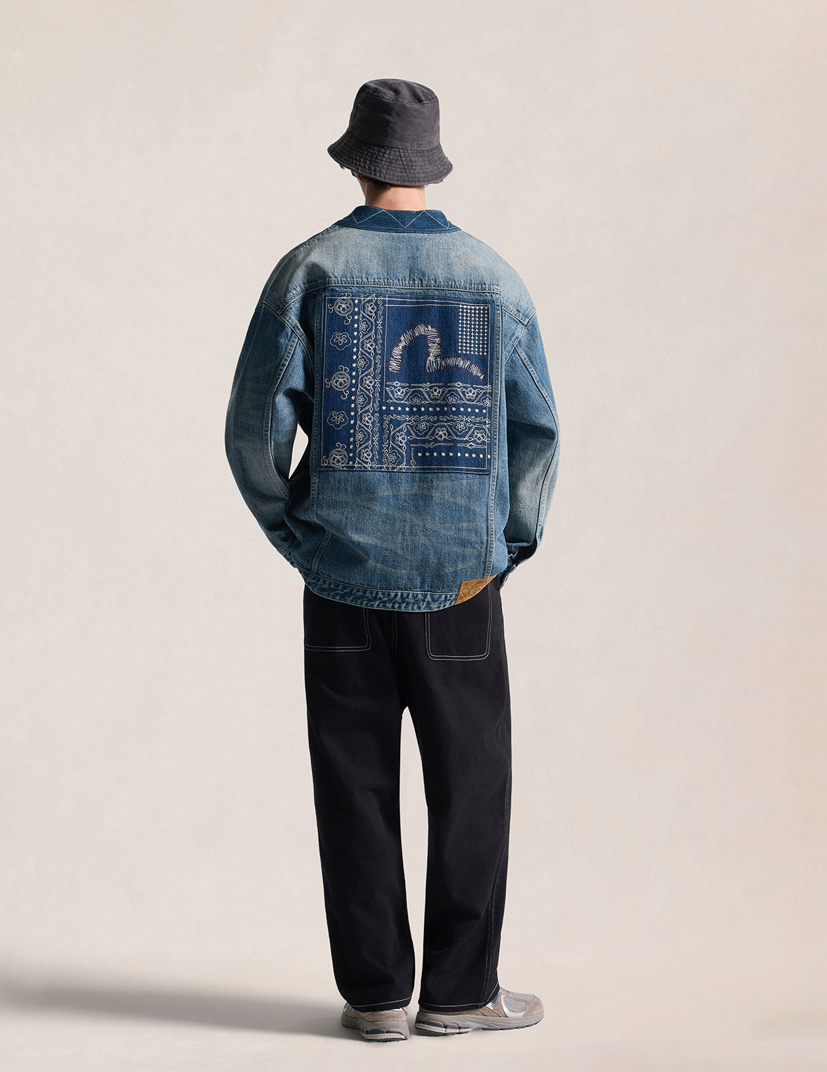 Boro Sashiko Denim Kimono Jacket