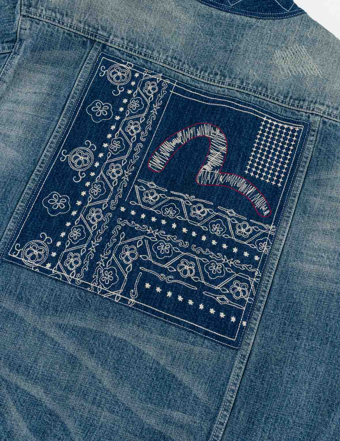 Boro Sashiko Denim Kimono Jacket