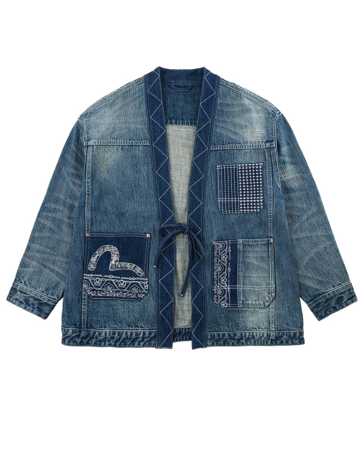 Boro Sashiko Denim Kimono Jacket