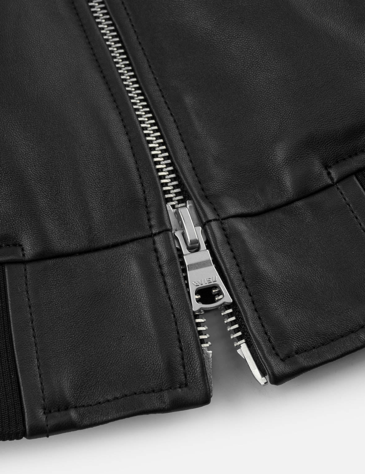 EVISU Logo Patch Leather Jacket