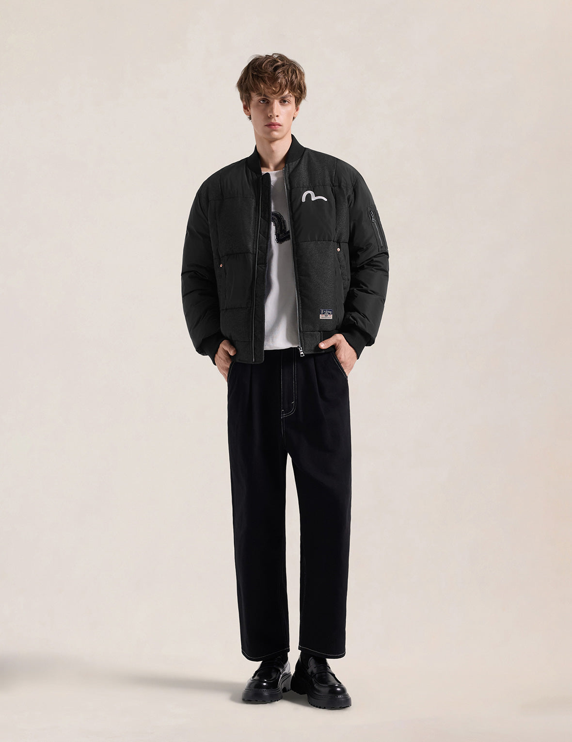 Seagull Grid-Quilted Down Bomber Jacket