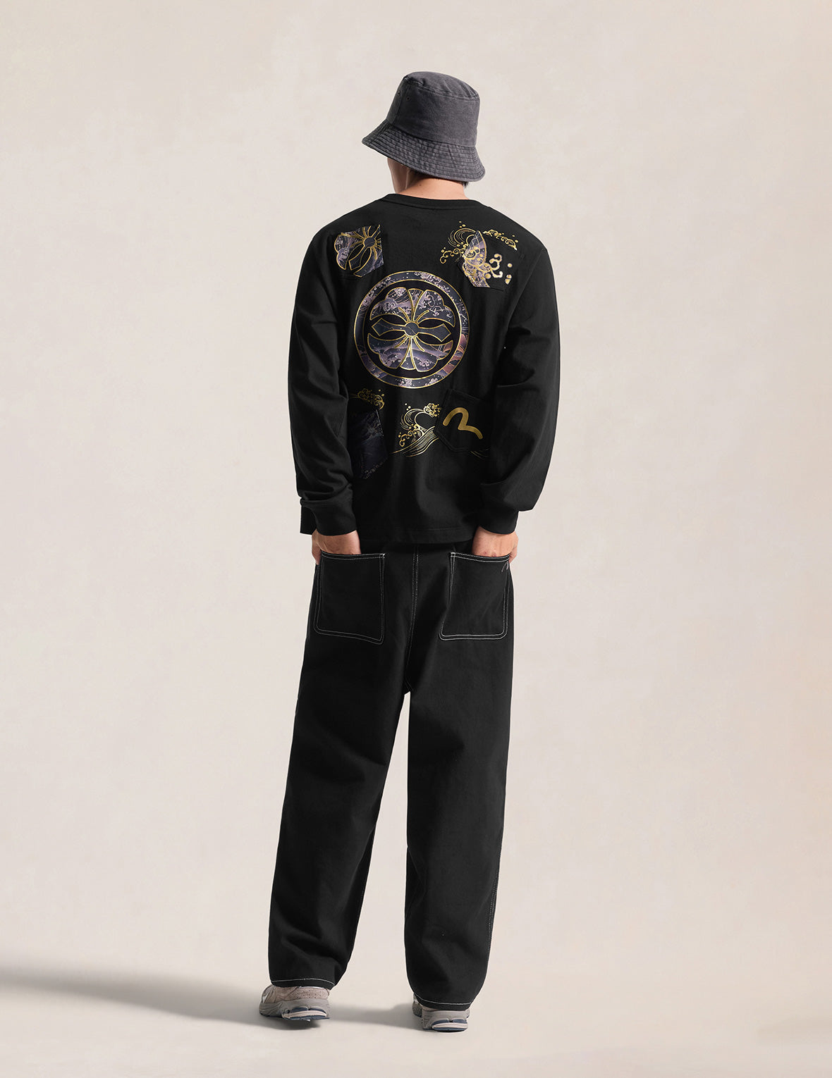 Seagull Embroidered Balloon Woven Pants