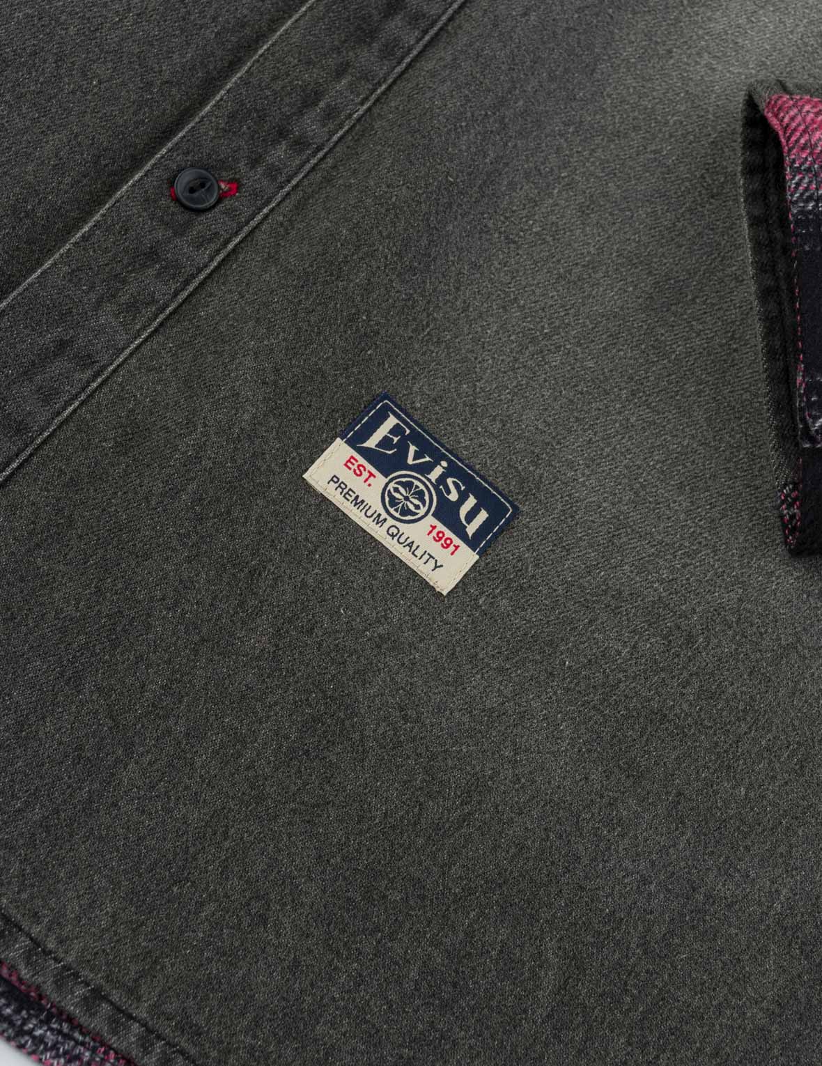 Fabric Blocking Denim Shirt