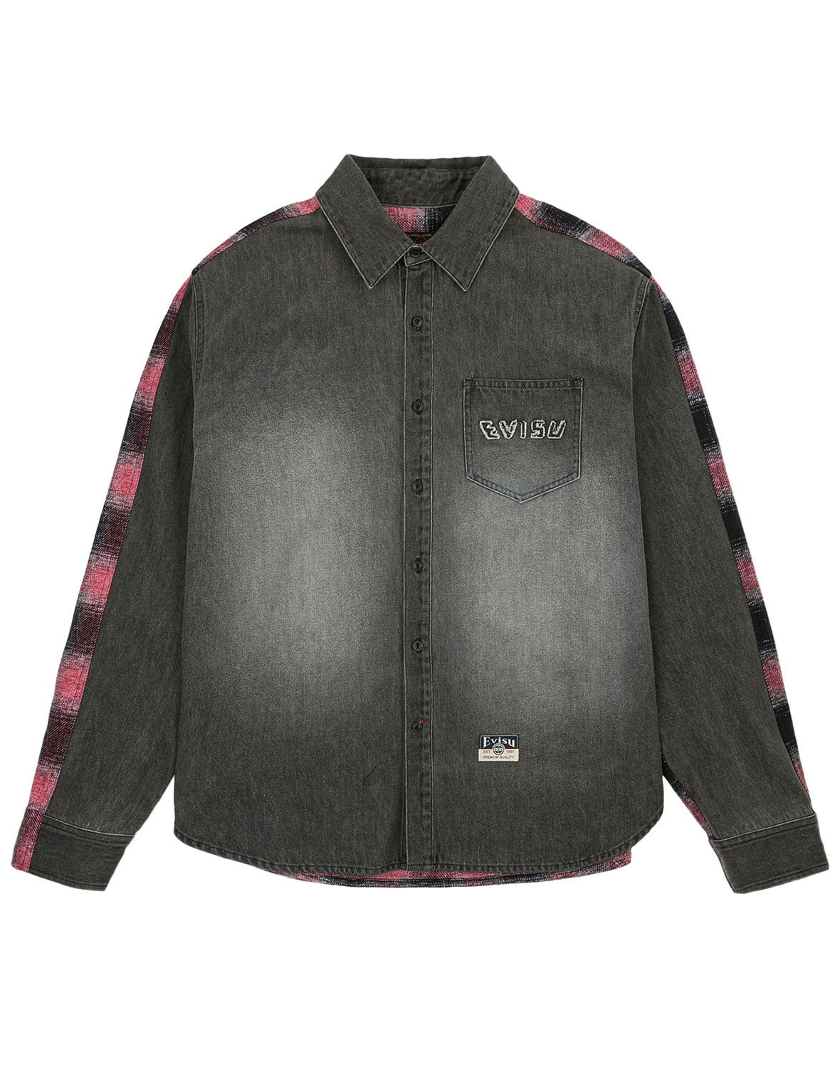 Fabric Blocking Denim Shirt