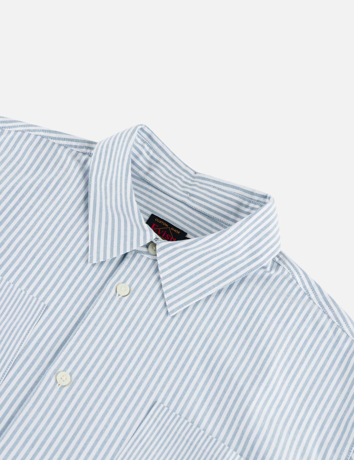 Multi-Pocket Striped Oxford Shirt
