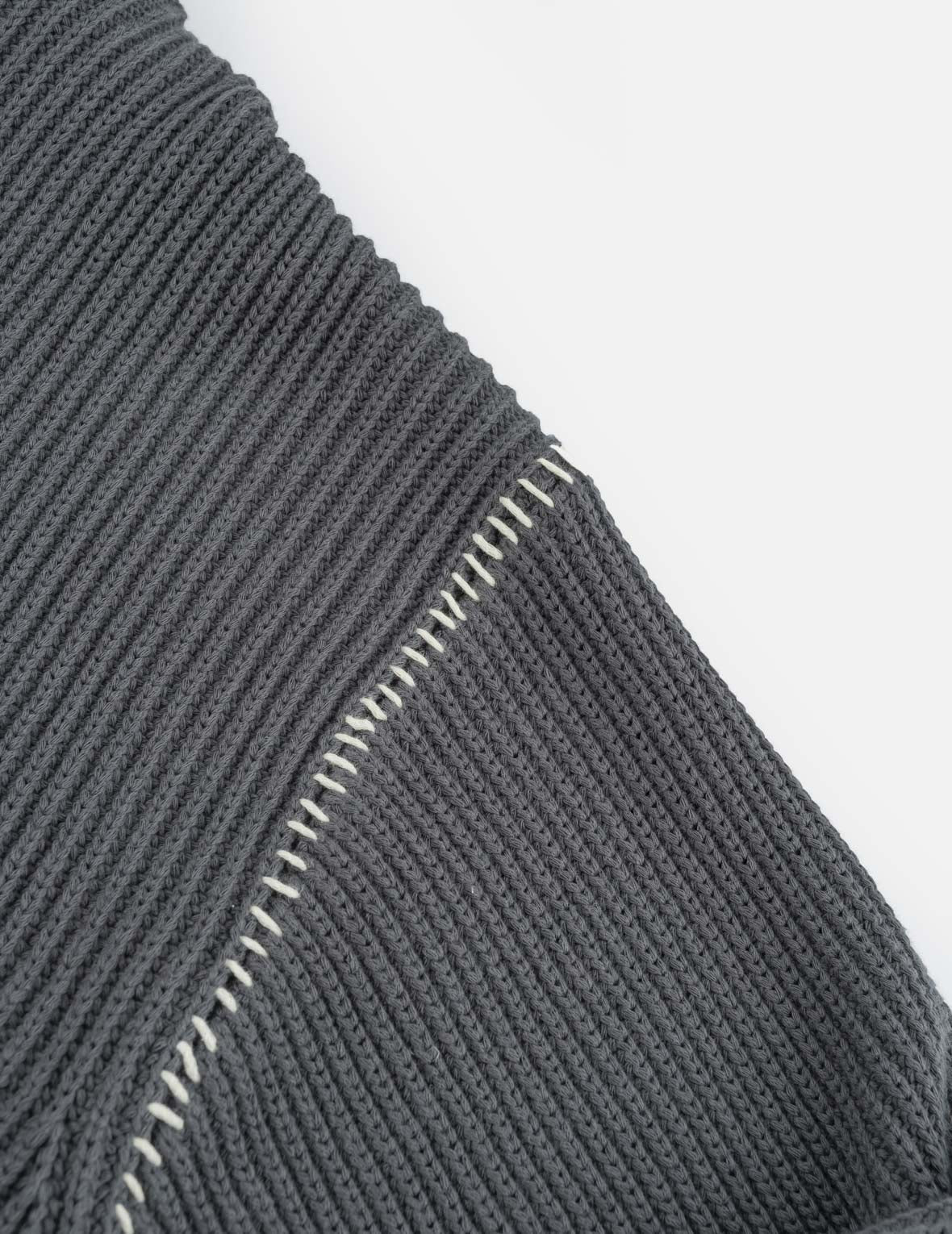Seagull Embroidered Half-Zip Knit Pullover