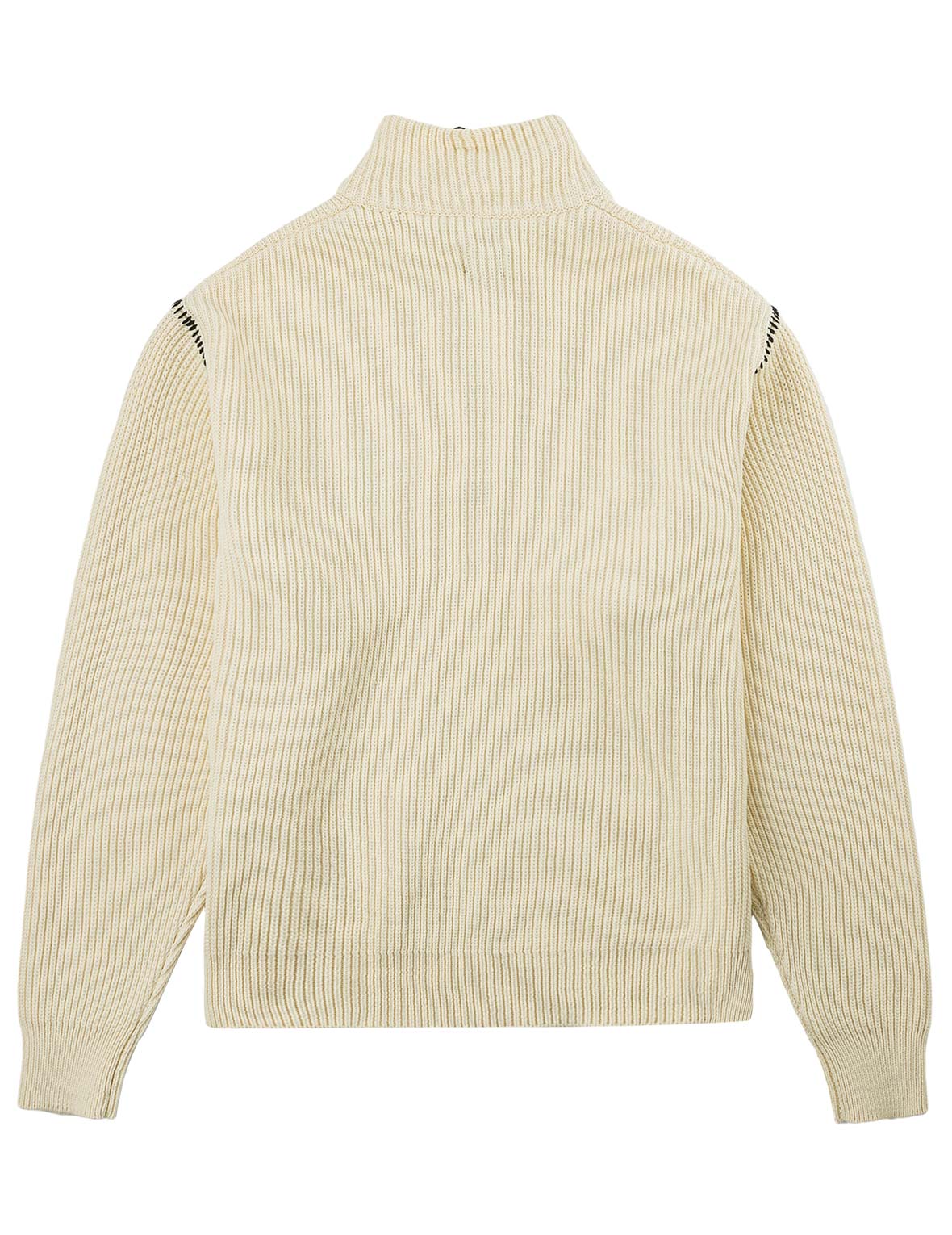 Seagull Embroidered Half-Zip Knit Pullover