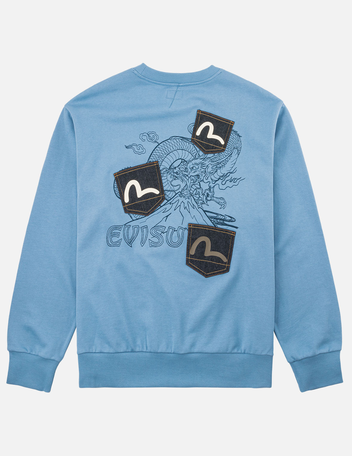 Flying Dragon Embroidered Multi-Pocket Sweatshirt