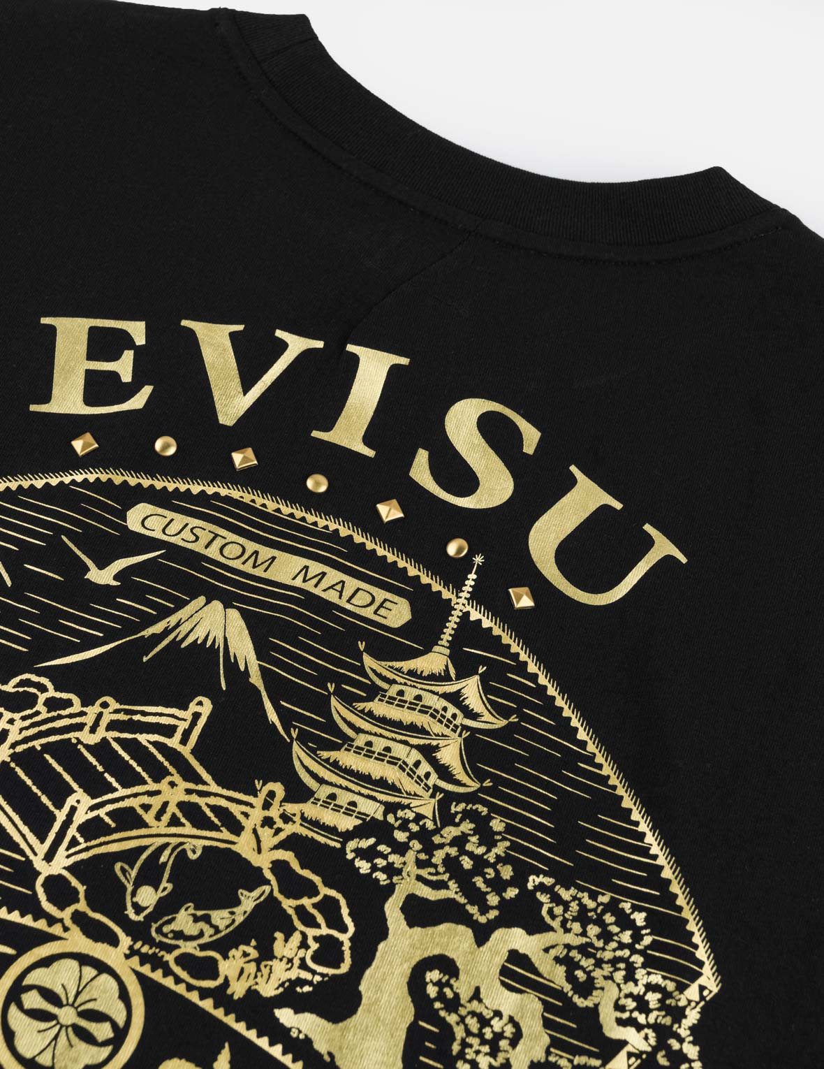 Gold Print Studded Tee
