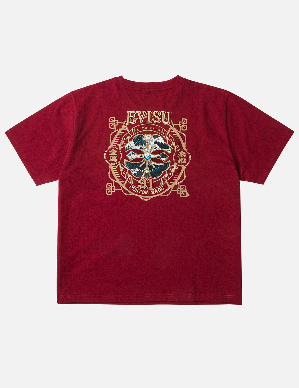 Gold Print Kamon Wave Applique Tee