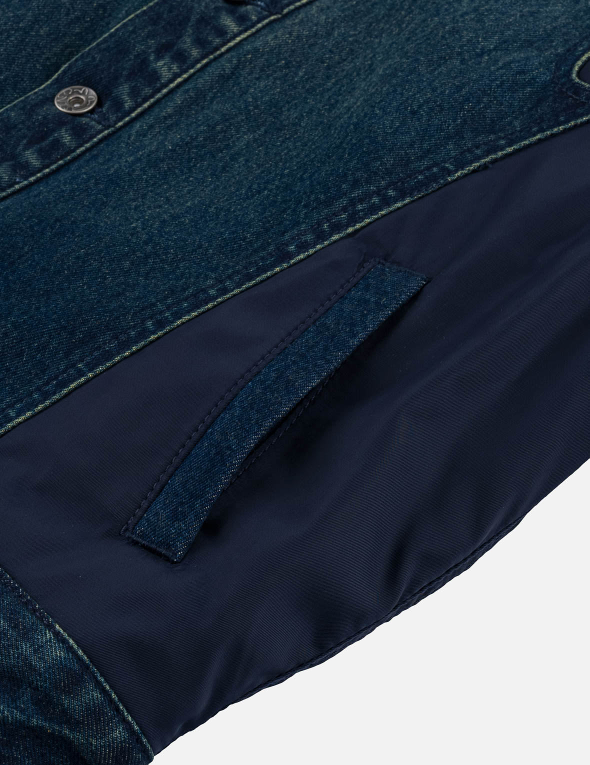 Deconstructed Quilted Mixed Fabric Bomber Jacket