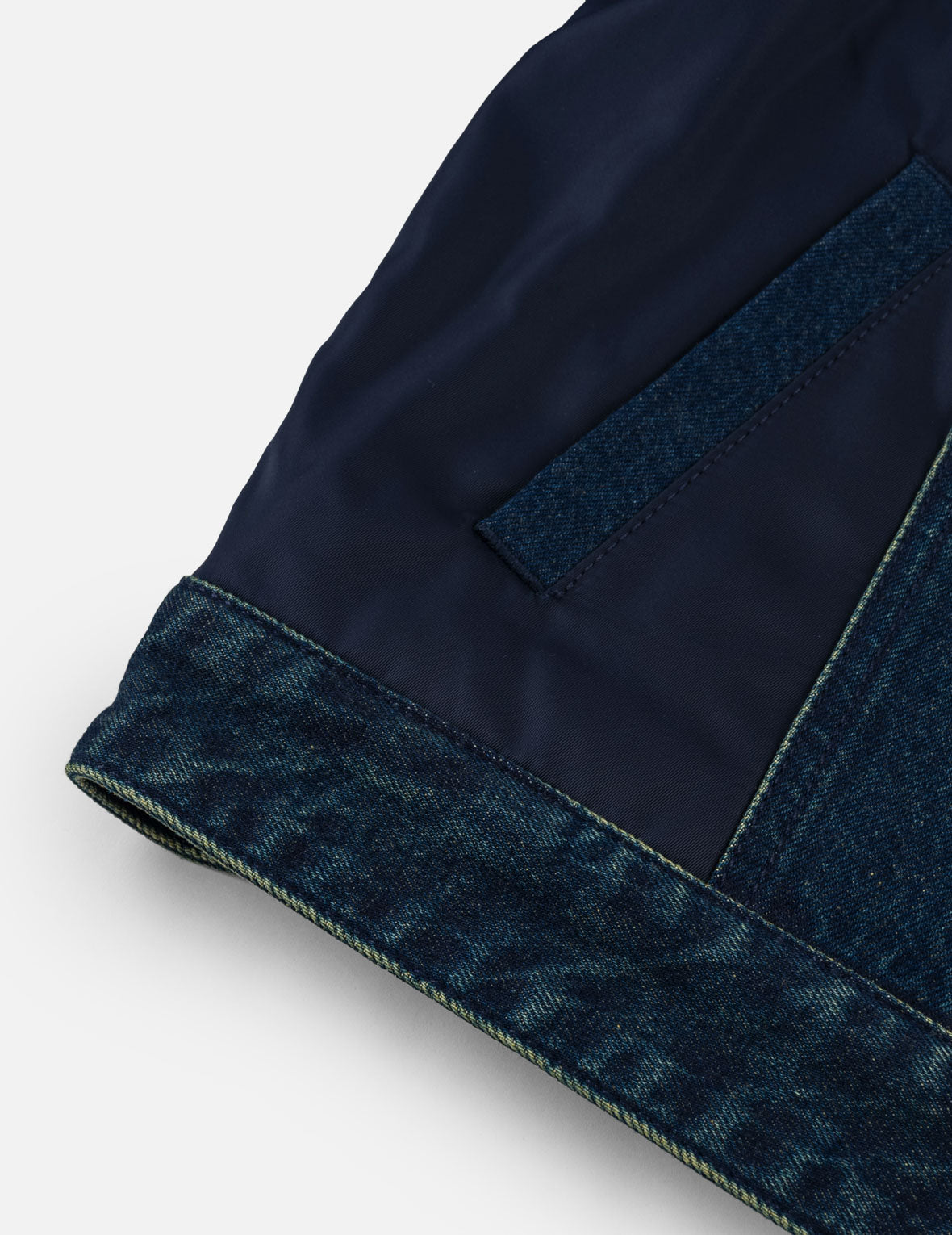 Deconstructed Quilted Mixed Fabric Bomber Jacket