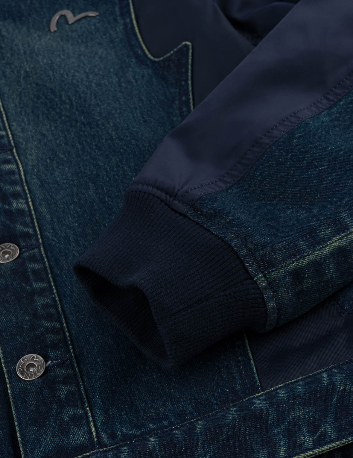 Deconstructed Quilted Mixed Fabric Bomber Jacket