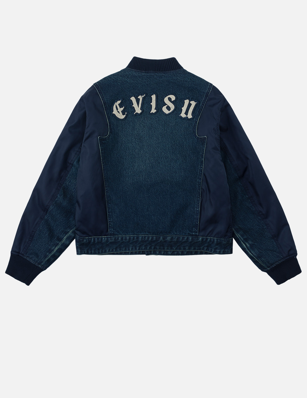 Deconstructed Quilted Mixed Fabric Bomber Jacket