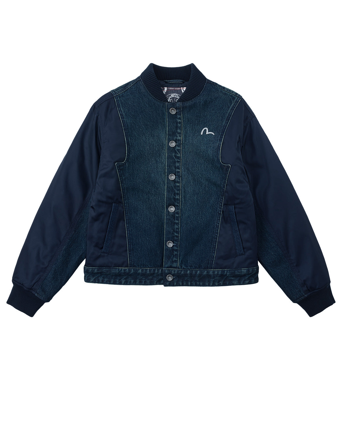 Deconstructed Quilted Mixed Fabric Bomber Jacket