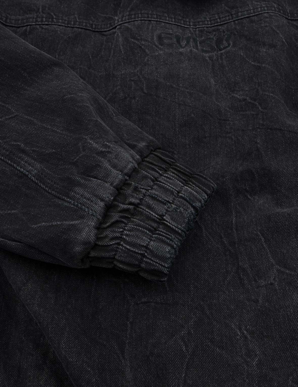 Distressed Plaid Patch Hooded Padding Denim Jacket
