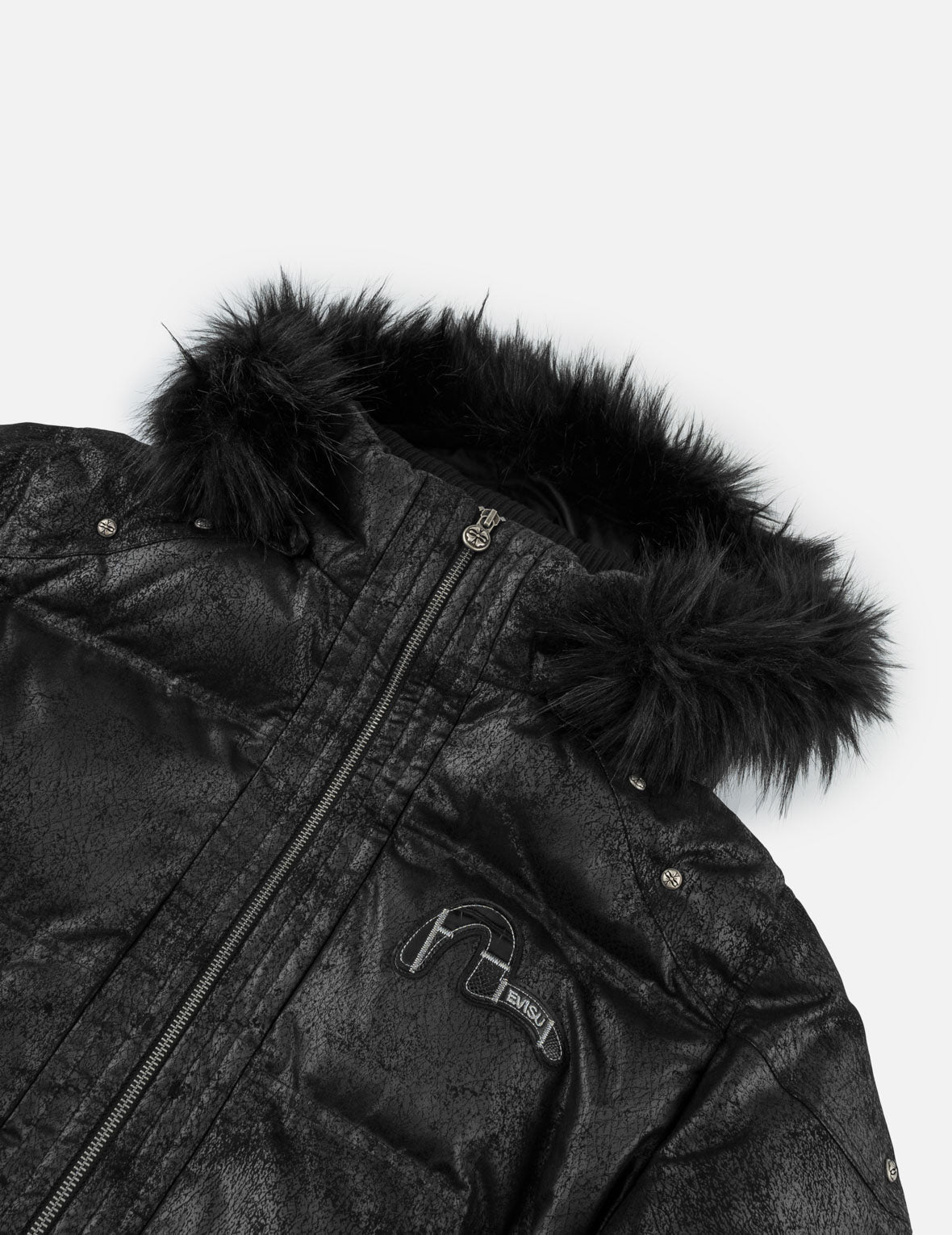 Seagull Badge Detachable Hood Down Jacket