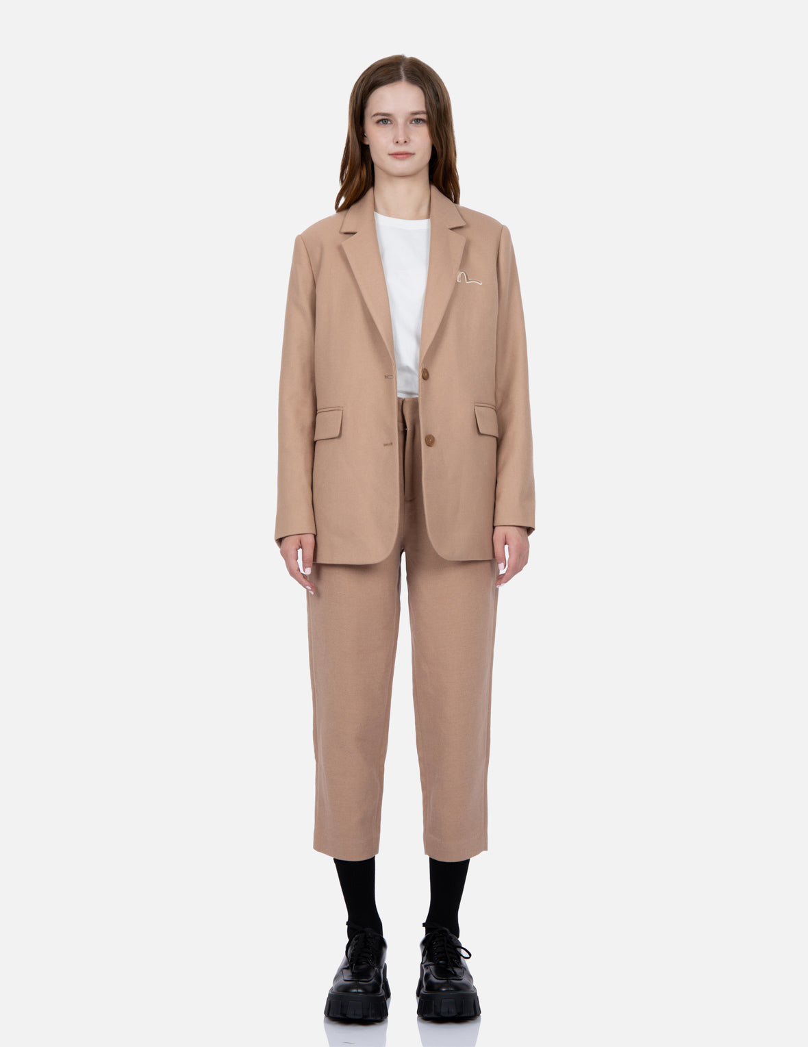 Seagull Embroidery Wool-mix Blazer